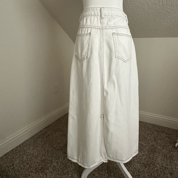 SweatyRocks Amazon SHEIN denim maxi midi skirt high waist pockets Large cream - Picture 7 of 10